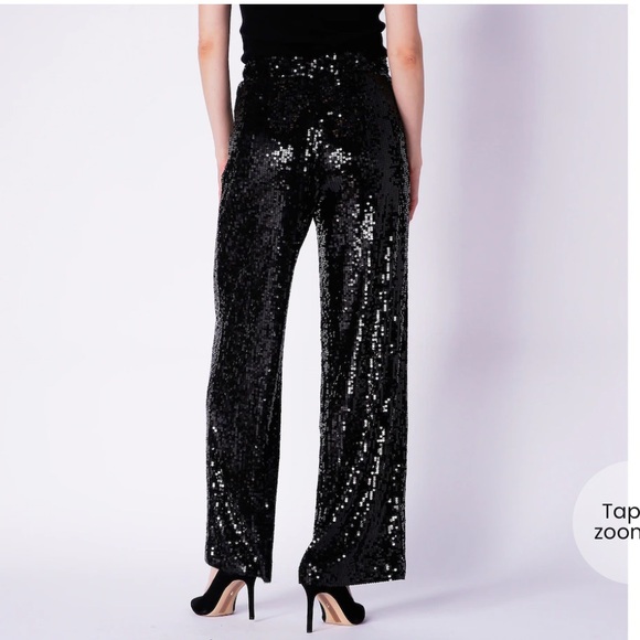 Belle Badgley Mischka Iris Sequin Flat Front Pants - Picture 2 of 16